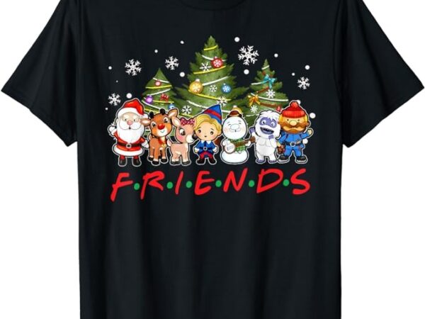 Christmas friends santa rudolph snowman family xmas pajamas t-shirt