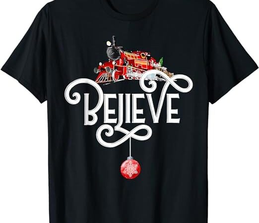 Christmas north pole polar express all abroad xmas santa t-shirt