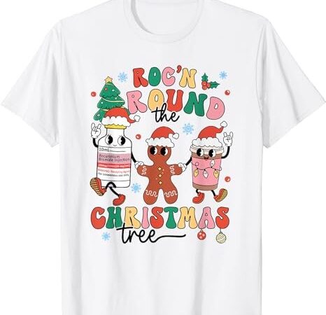 Christmas nurse nursing roc’n around the christmas tree t-shirt