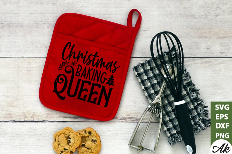 Christmas baking queen Pot Holder SVG