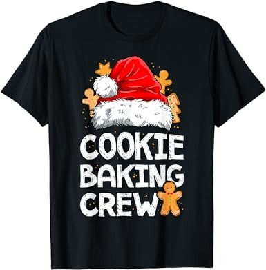 Cookie baking crew christmas santa family gingerbread team t-shirt