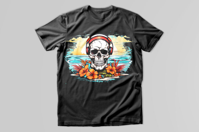 Musical skull T-Shirt Design