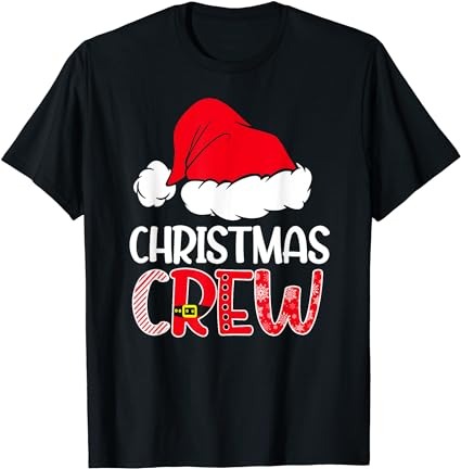 Cute family christmas crew matching pajama gift lights t-shirt