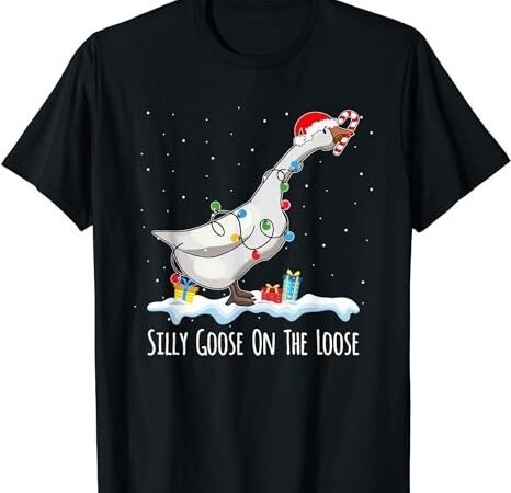 Cute funny santa duck silly goose on the loose christmas t-shirt