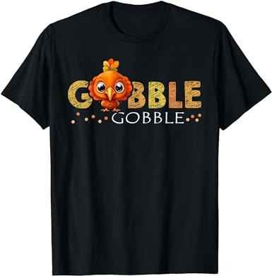 Cute gobble gobble turkey pilgrim little boys thanksgiving t-shirt png file