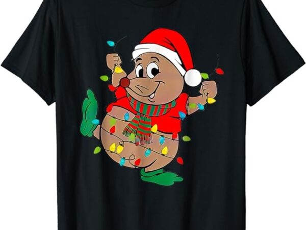 Cute santa gus christmas lights t-shirt