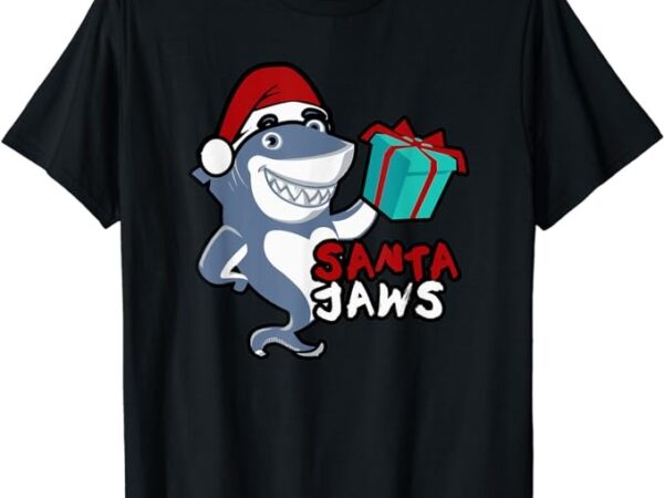 Cute santa jaws family christmas pajamas funny shark gifts t-shirt