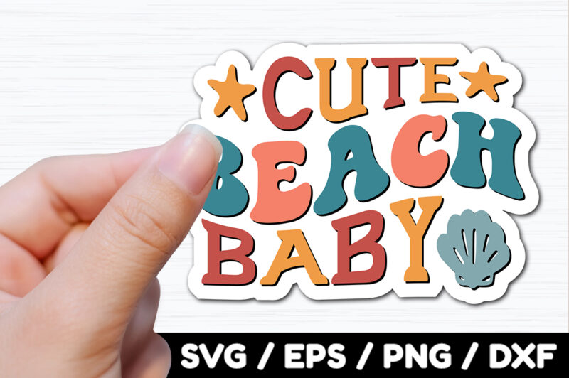 Retro Summer stickers SVG Bundle