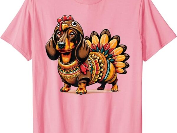 Dachshund dog weiner turkey costume thanksgiving women girls t-shirt