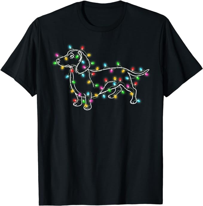 Dachshund Dogs Tree Christmas Sweater Xmas Gifts For Pet Dog T-Shirt