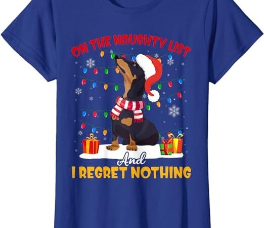 Dachshund santa on the naughty list dachshund christmas gift t-shirt