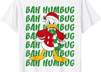 Disney Donald Duck Bah Humbug Christmas Text Stack T-Shirt