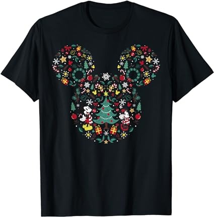 Disney mickey and minnie christmas mashup short sleeve t-shirt