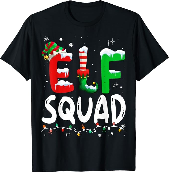 Elf Family Christmas Matching Pajamas Xmas Elf Squad T-Shirt PNG File ...