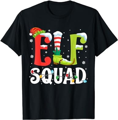 Elf squad christmas family matching xmas elf pajamas t-shirt png file