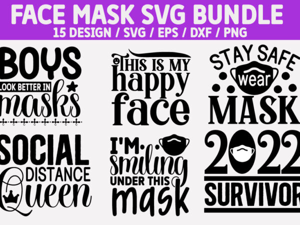 Face mask svg bundle t shirt graphic design