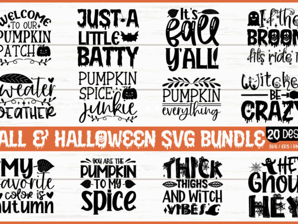 Fall & halloween svg bundle t shirt graphic design