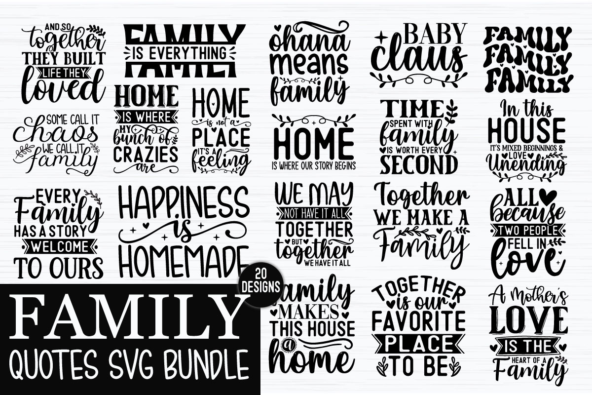 Family Quotes SVG Bundle - Buy t-shirt designs