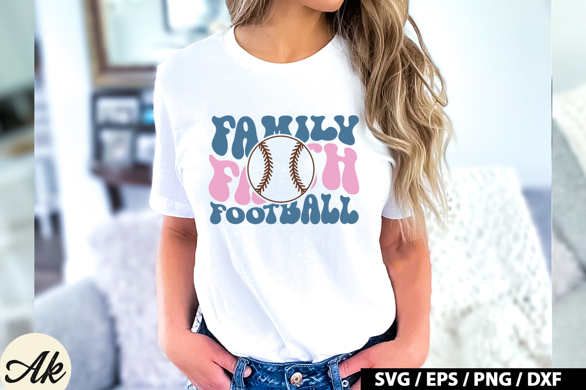 Family faith football Retro SVG - Buy t-shirt designs