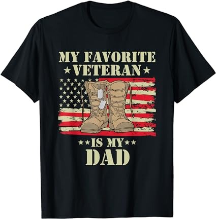 Father veterans day my favorite veteran is my dad proud kids t-shirt