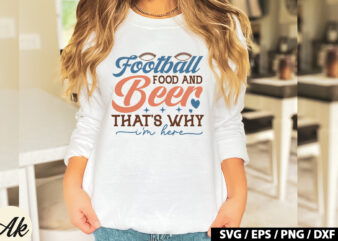 Football food and beer thats why im here Retro SVG