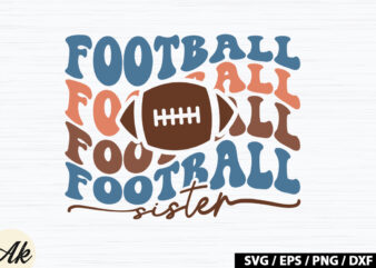 Football sister Retro SVG t shirt graphic design