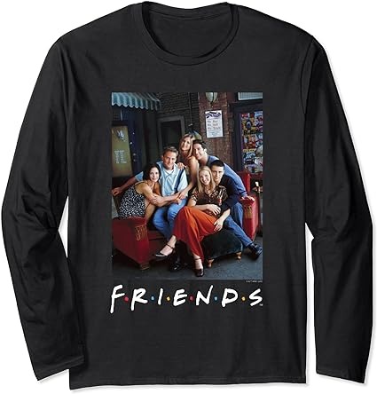 Friends main characters retro group poster long sleeve t-shirt