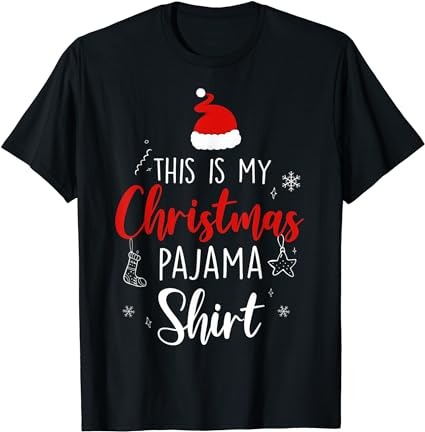 Funny christmas pj pajama men women pjs for family t-shirt