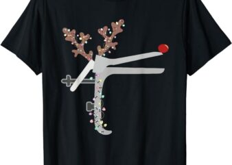 Funny Christmas Reindeer Speculum Nurse L&D Nursing Xmas T-Shirt