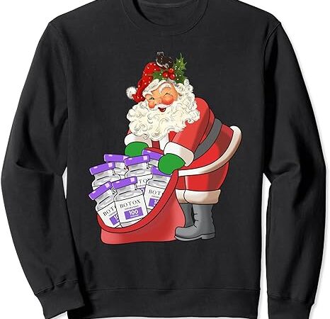 Funny nurse life – aesthetic nurse christmas santa claus sweatshirt