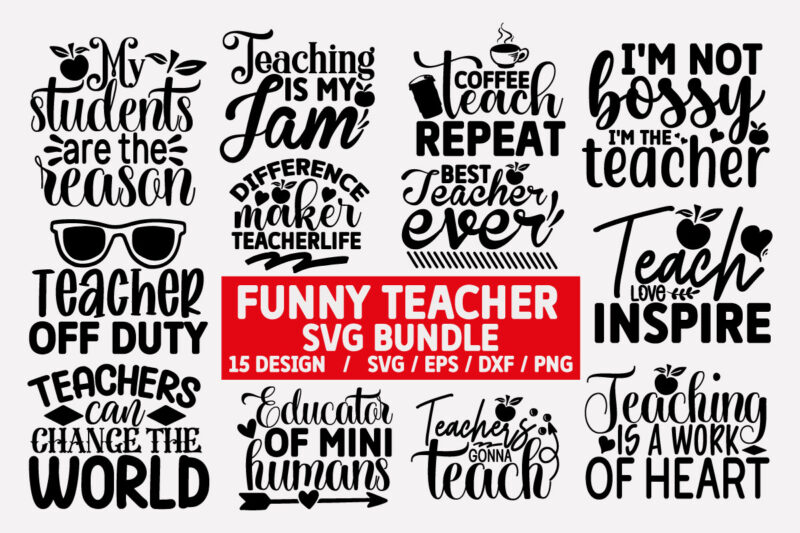 Funny Teacher SVG Bundle