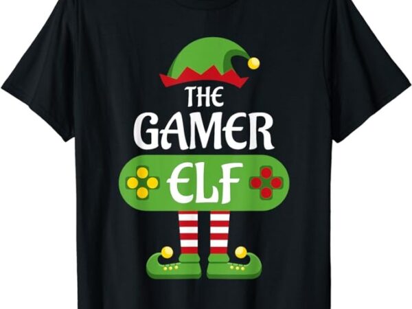 Gamer elf christmas matching group family t-shirt