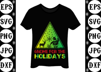 Gnome for the holidays t shirt design template