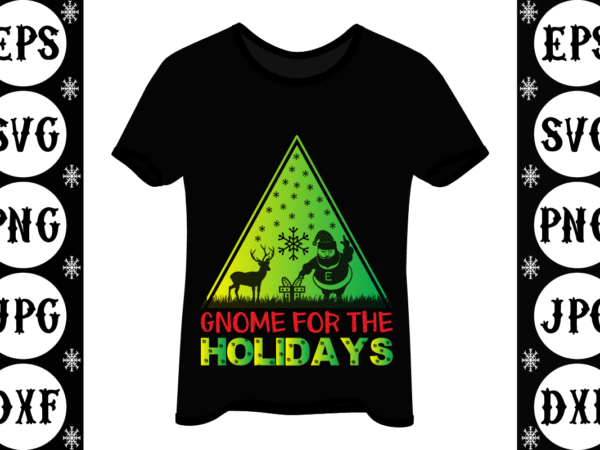 Gnome for the holidays t shirt design template