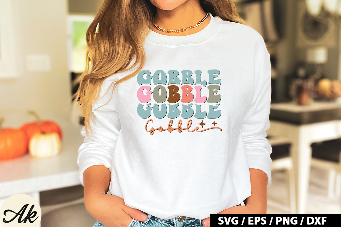 Gobble gobble gobble Retro SVG - Buy t-shirt designs