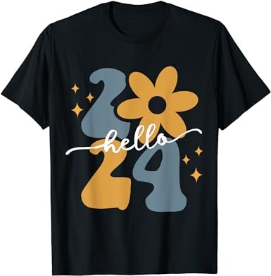 Hello 2024 new years eve party supplies 2024 happy new year t-shirt