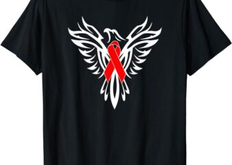 HIV and AIDS Awareness T Shirt Red Ribbon Phoenix B1