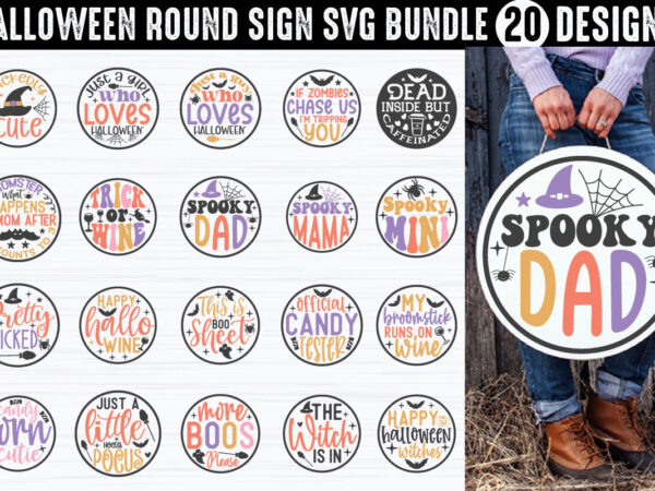 Halloween round sign svg bundle graphic t shirt