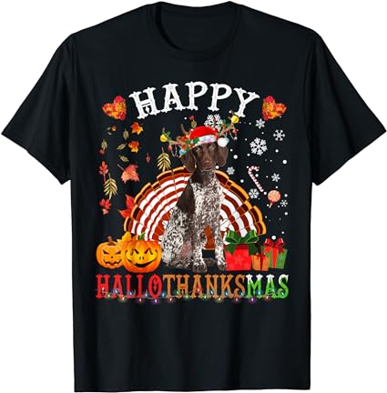 Halloween thanksgiving christmas german shorthaired pointer t-shirt