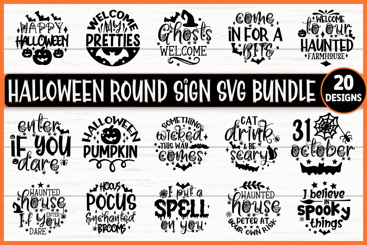 Halloween Round Sign SVG Bundle - Buy t-shirt designs