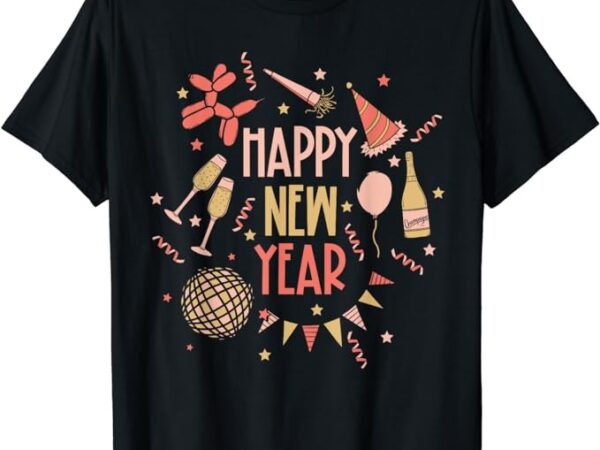 Happy new year nye party 2024 funny new years eve confetti t-shirt