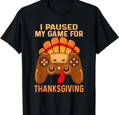 Happy thanksgiving gaming fall turkey gamer boys kids men t-shirt