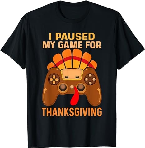 Happy Thanksgiving Gaming Fall Turkey Gamer Boys Kids Men T-Shirt