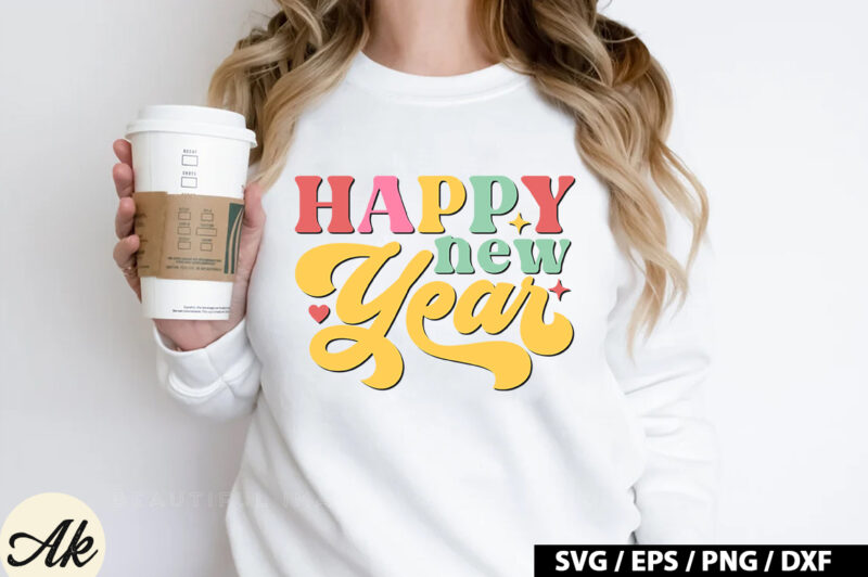 Happy new year Retro SVG