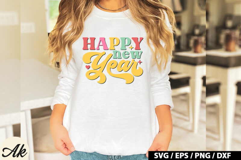 Happy new year Retro SVG