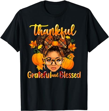 Have A Melanin Thanksgiving Afro African Family Fall Women T-Shirt PNG File