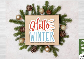 Hello winter Stickers Design