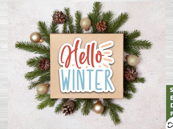 Hello winter stickers design
