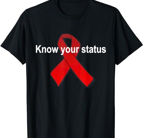 Hiv aids awareness support red ribbon for women men tee t-shirt