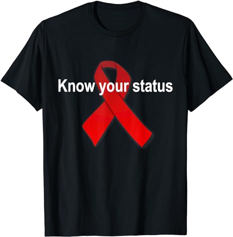 Hiv Aids Awareness Support Red Ribbon For Women Men Tee T-Shirt